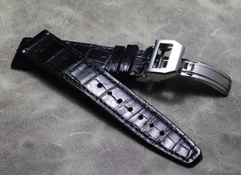 Ročno Krokodil Aligator Kože watch trak Pravega Usnja watchband Zložljiva sponke za Moške, visoke kakovosti Manšeta 20 mm 22 mm
