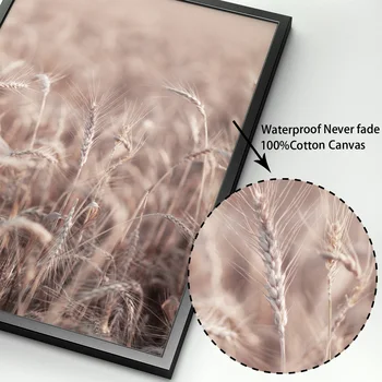 Naravni rastlinski krajine Nordijska Plakat Listov pšenice Ptica Gozd Wall Art natisne Platno Slikarstvo Stenske Slike Za Dnevna Soba Dekor