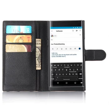 Usnjena torbica za Blackberry Priv Pokrovček za Blackberry Priv Primeru Denarnice Fundas Luksuzni Oporo Zaščitna Primeru Telefon
