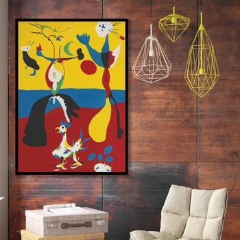 Slavni Joan Miro Povzetek Akvarel Platno Slikarstvo Plakatov in Fotografij Stenskih slikah, za dnevni sobi Doma Dekoracijo Cuadros