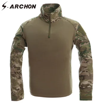 S. ARCHON Taktične Vojaške Vojske Rokavi Moški Majice z Dolgimi Rokavi Multicam Uniformo Žaba bo Ustrezala T Srajce 12 Prikrivanje Barve Oblačil