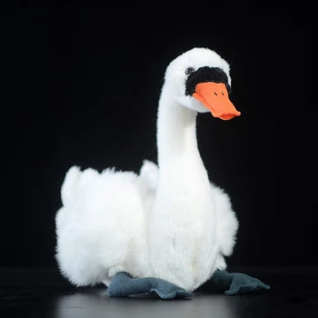 25 cm Veren White Swan Plišastih Igrač Realne Izklop Swan Plišaste Igrače Živali na Kmetiji Plišastih Lutke Božična Darila za Rojstni dan