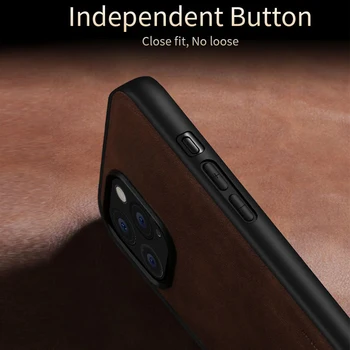 Za iPhone 12 Pro Primeru Luxury Letnik Usnje + Mehko TPU Zaščitna Hrbtni Pokrovček za iPhone12 mini Za iPhone12 Pro Max X-Ravni