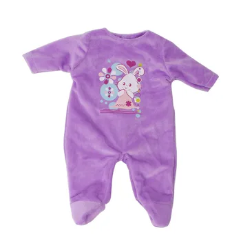 18 inch Dekleta lutka obleko Ameriških novorojenčka Srčkan zajček tiskanja jumpsuit Otroške igrače pižamo fit 43 cm lutke otroka c622