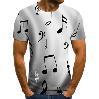 2020 nove T-shirt za moške glasbe simbol T-shirt 3d kitara T-shirt majica tiskani Gotici anime oblačila, kratki rokavi T-shirt 110-6XL