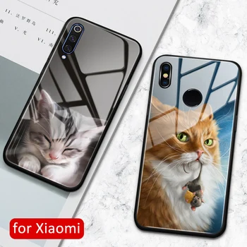 Za xiaomi mi mix 3 zadevo stekla nazaj kritje mi8 sebi primeru Srčkan fox načrta za Xiaomi mi 8 8se lite explorer mi 9 9se mix 2 2 3