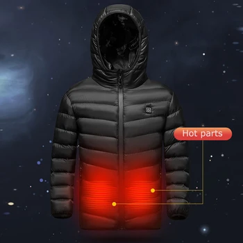 Otrok Usb Ogrevano Suknjič Inteligentni Konstantno Temperaturo Ogrevane Plašč Fant Zimsko Termalno Telovnik Bombaž-oblazinjena Pohodniške Majice