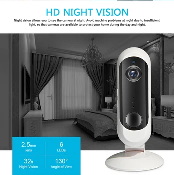 INQMEGA WiFi Kamera 1080P Mini Home Security IP Kamero Night Vision Polnilna PIR/Audio/Brezžični Alarm Napaja Baterija Camer