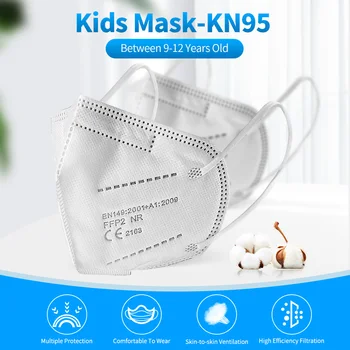 9-12 let stari Otroci FFP2 Mascarillas večkratno uporabo ffp2mask otrok KN95 Otroci Masko 5 Plasti Masko KN95 Zaščitne Maske za otroke