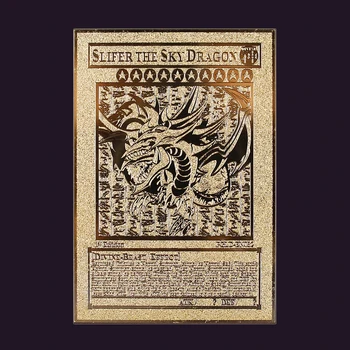 Yu Gi Oh Japonski Anime Okoli Zlato Angleški Kartico Krilo Dragon Dragon Velikan Vojak Nebo Zmaj Metal Kartico Otroci Igrače Darilo