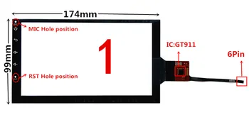 7 palčni GT911 174mm*99mm Kapacitivni zaslon na Dotik, Računalnike za Avto DVD GPS navigacija multimedijski zaslon na Dotik plošče Stekla