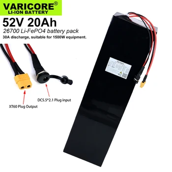 VariCore 52V 20Ah 16S4P 26700 Lifepo4 Baterije 20A Največ 60A Uravnoteženo BMS za Električni Čoln E-kolo 58.4 V kosilnica XT60