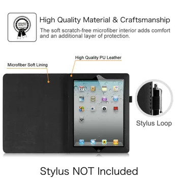 Ohišje Za iPad 2 3 4 Folio PU Usnja Flip Cover za iPad primeru ZASLON Retina ipad 5 6 7 8 9.7