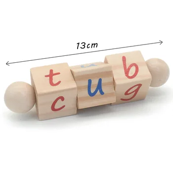 Montessori Fonetična Pismo Bloki Črkovanje Zgodnje Učenje Izobraževalni Lesene Igrače Za Toddlers Jezik Materialov MI0764H