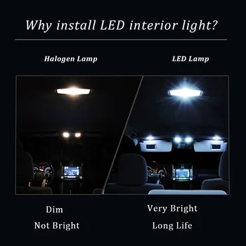 Kot nalašč Bela LED žarnice Notranje zadeve Branje Zemljevida Dome Luči Komplet Za Mercedes Benz M, ML, DZ GLK GLA W163 W164 W166 X164 X166 X156 X204