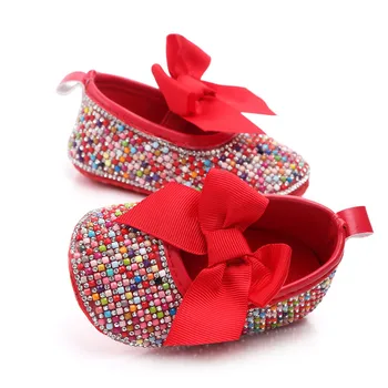 Diamond baby čevlji Dekleta Princesa Mary Jane čevlji DIY Kristalno Pearl baby čevlji z Mehko Soled Anti-Slip Lok Obutev, Čevelj