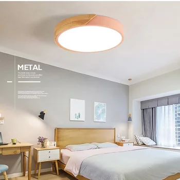 Ultra-tanek 5 CM sodobni LED stropna svetilka lesa macaron dnevna soba razsvetljave, spalnico, kuhinjo, površinska montaža stropne svetilke
