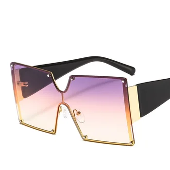 GIFANSEE Prevelik Rimless Kvadratnih sončna Očala Ženske 2020 Nove Luksuzne blagovne Znamke, Modni Ravno Top Jasno Objektiv Enem Kosu Moških Očala Gafas