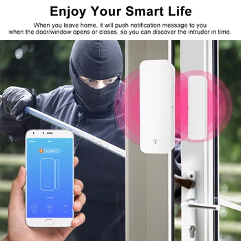 Tuya Smart WiFi vrata, senzor za vrata odpiranje/zapiranje detektor združljiv z Alexa googlova Domača stran Smart Life APLIKACIJO home security system