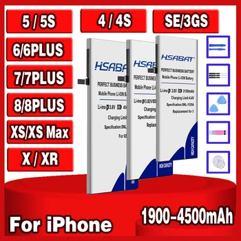 Visoko Zmogljivost 4500mAh Baterije za iPhone X XS XR 3GS SE 4 4S 5S 5 5C 6 6S 7 7S 8 8 za iphone 6S plus/7 Plus/8 Plus/XS MAX