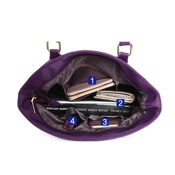 Ženske Torba Komplet torbice za Ženske Oxford Nepremočljiva ramenski Messenger vrečke Priložnostne Totes Kompozitni Vrečko Vijolična Črna