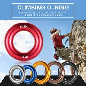 Lixada 22KN Rock Gorsko Plezanje O-obroč iz Aluminija Rappel Obroč Prostem Plezanje v viseči mreži, Varnost Reševalnega Orodja