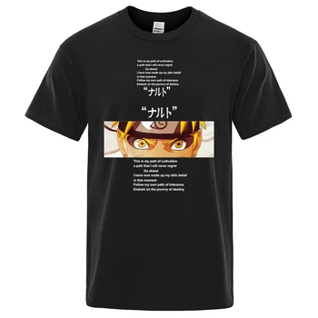 Naruto Majica s kratkimi rokavi Moški Harajuku Japonski Anime Kul T-shirt Priložnostne Vrhovi Kratkimi Mens Tshirt O-Neck Top Majice Tees Ulične