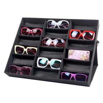 18 Slots Očala Zaščitna Škatla Primeru Sunglass Prikaz Shranjevanje Pladenj Organizator TT@88