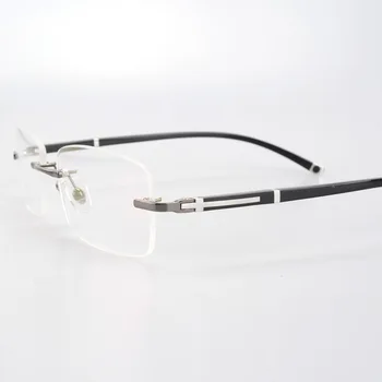 Vazrobe Rimless Očal Okvir za Moške očala človek recept očala črnega zlata brez okvirjev Eyeglass za Optične leče