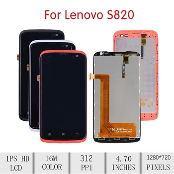 ORIGINAL Za LENOVO S820 LCD Zaslon na Dotik, Računalnike Zbora Za Lenovo S820 Zaslon z Okvirjem Zamenjava 4 GB, 1 GB RAM-a, 8 GB, 1 GB