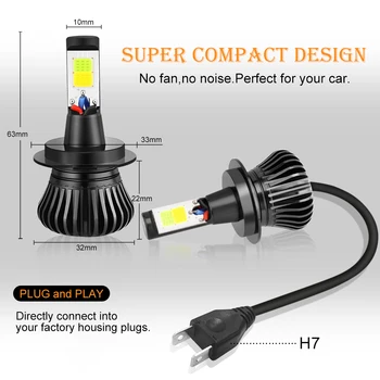2pcs led Žarnice High Power COB H8 H9 H11 H7 HB3 HB4 9005 9006 H27 880 881 H3 Dual-Barva Switchback LED Žarnice Za meglenke Auto