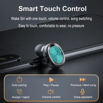 Bluetooth 5.0 Brezžične Slušalke Šport Teče Slušalke Touch Kontrole Klicatelja Število Opozorilo Funkcijo za Samsung iphone Lotus