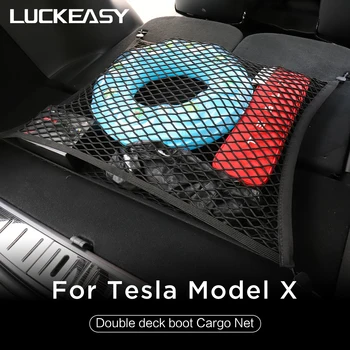 LUCKEASY Notranje spremembe dvojni kabini boot tovora neto za Tesla ModelX 2017 - 2021 preprečevanje predmetov iz voznega in padca