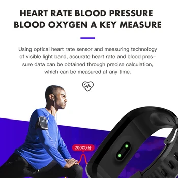 2019 nov modni stil Pametna Zapestnica Fitnes Tracker Nepremočljiva Srčni utrip, Krvni Tlak Kisika, ki Spremljajo Šport Smart Manžeta