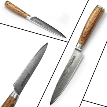 Pripomoček Nož 5 palčni Damask Kuhinjski Nož VG10 Japonski Damask Jekla Kuhar Kuhanje Orodja Japonskega Nerjavečega Jekla Kuhinja