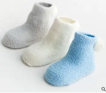 3Pairs Paket Jesen in zimo, zadebelitev baby toplotne nogavice 0 - 3 let starega otroka barva coral runo spherule otroci nogavice