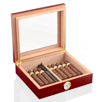 GALINER Luksuzni Cigar Humidor Prenosni Potovanja Cigar Polje cedrovine Usnje Humidor Polje Za Cigar Cohiba W/ Higrometer Vlažilnik