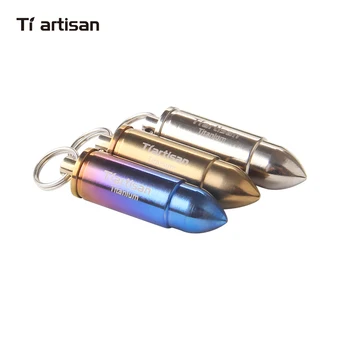 Tiartisan Zunanji Dodatki za Kampiranje Prenosni Titana Bullet Obesek Nepremočljiva polje z Keychain in ogrlica