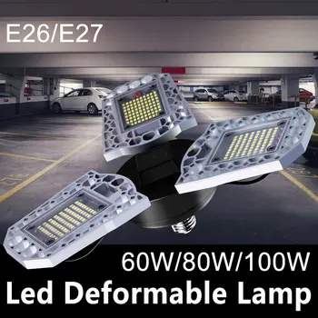 Led Deformirljiva Lučka E26 E27 Led Garaža Svetlobe 220V vodoodporna Led Žarnico 100W Visoke Intenzivnosti Parkirni Kleti Industrijske Razsvetljave