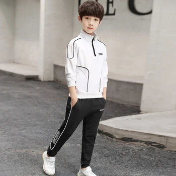 Dojenček fant obleke pomlad jesen športne dva kosa nove korejska različica pulover suknjič + hlače 4-12 let stari otroci kakovosti oblačila