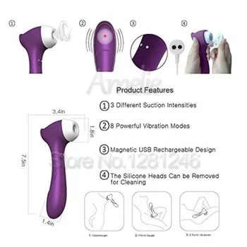 Klitorisa Sesanju Vibrator Električni Prsi Massager Spola Igrače, Spodbujanje Odraslih Nastavek Zanič Vibrator Klitorisa Stimulatorjev za Ženske