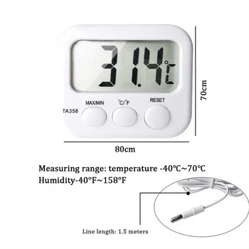 Hladilnik Akvarij Kuhinja Elektronski LCD Max-Min Termometer Digitalni Termo Temperature Merilnik s Sonda za Senzor Kabel