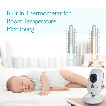 Brezžični Baby Monitor 3.2 palčni LCD-IR Nočno Vizijo 2 način Govori 8 Lullabies Temperatura monitor video varuška radio baby kamera