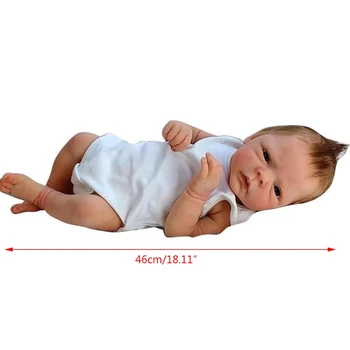 18 inch Prerojeni Lutke Otroka Ročno Novorojenčka Lutka Polni Silikona Telo Lutka X5XE