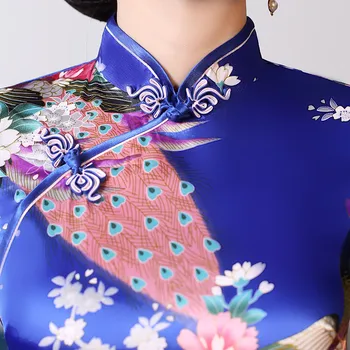 Priložnostne Ženske Rajon Kitajske Obleke Qipao Letnik Večerno Obleko Kratek Rokav Cheongsam Dolgo, Formalno Stranko Vestidos Classic