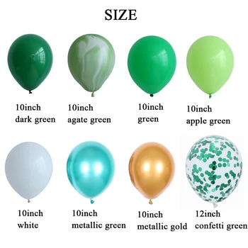 40pcs Zeleno Baloni Nastavite Agate Marmorja Balone S Kovinsko Konfeti Balon Jungle Safari Živali Rojstni Odlikovanja