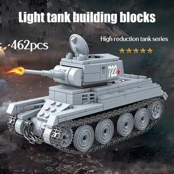 462PCS BT-7L Light Tank Model gradniki Vojaške WW2 Tank Vojsko Vojakov Številke Orožje Blokov, Igrače za Otroke