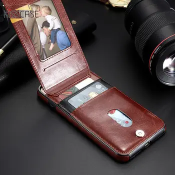 KISSCASE Navpično Flip Kartico sim Usnjena torbica Za iPhone 12 Kritje Za iPhone 7 6s Denarnice Primeru 8 XR 11 12 Mini PRO MAX