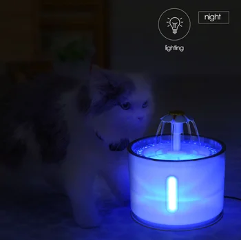 Mačka Pes Vodnjak LED Električni Izključite Napajalnega Voda Pes Pet Pijem Skledo Avtomatski USB Pet Pitne Razpršilnik