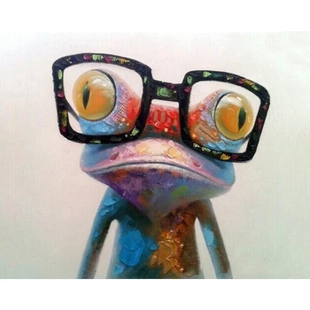 Očala Žaba Živali Povzetek DIY Digitalno Barvanje Z Številkami Moderne Stenske Umetnosti Platno Slikarstvo Edinstveno Darilo Doma Dekor 40x50cm
